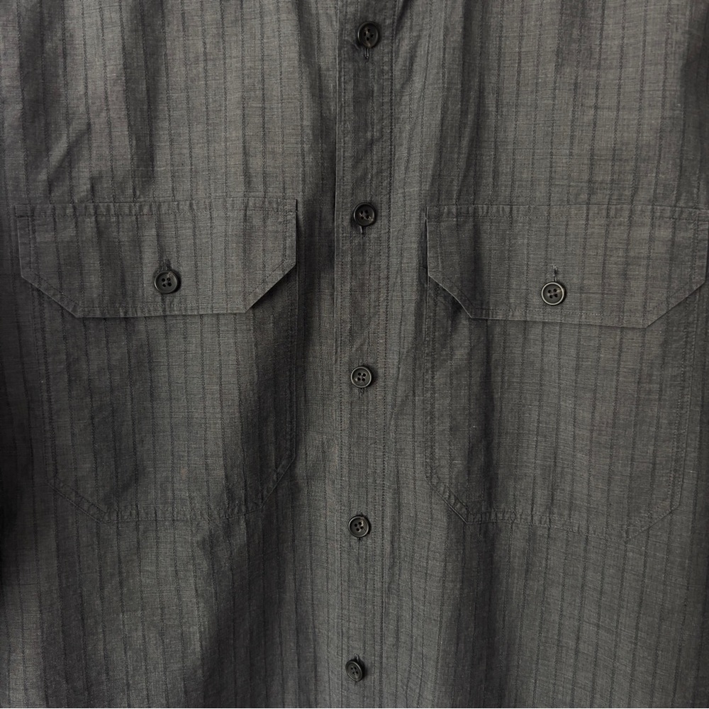 Theory Striped Button Down Long Sleeve Cotton Shirt - Picture 3 of 5